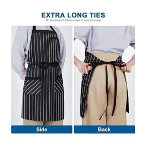 Syntus Paquete de 2 delantales ajustables con 3 bolsillos