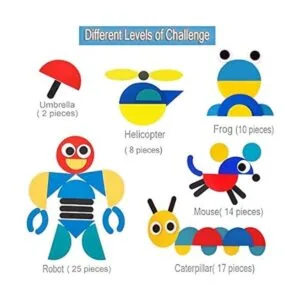 Tangram Rompecabezas con forma de madera bloques de_3