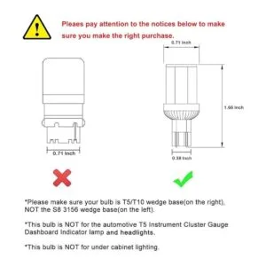 Makergroup Bombillas LED T5 T10 con base de cuña de 12_4
