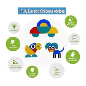 Tangram Rompecabezas con forma de madera bloques de_6