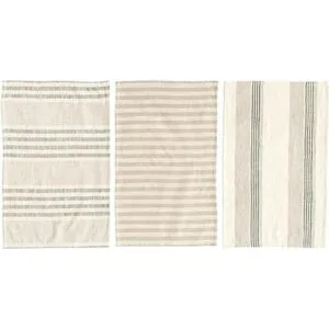 Creative CoOp Toallas de té de algodón a rayas color_2