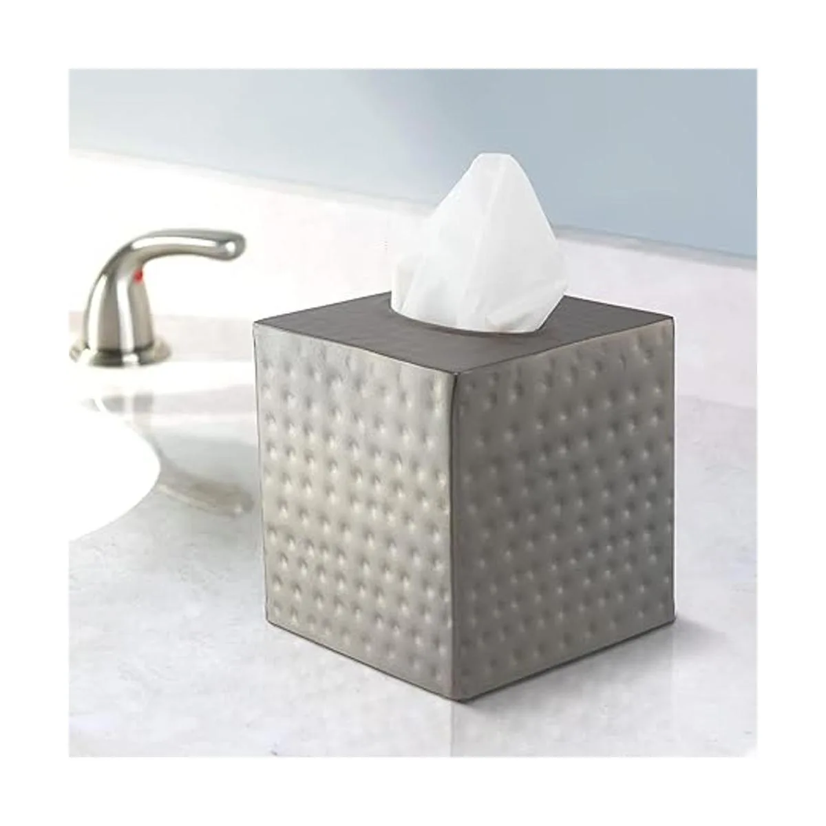 Monarch Abode Funda de caja de pañuelos de metal de peltre