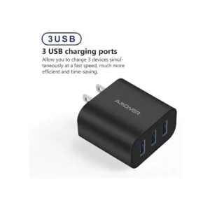 Amoner Cargador de pared paquete de 2 enchufes USB de 15_3