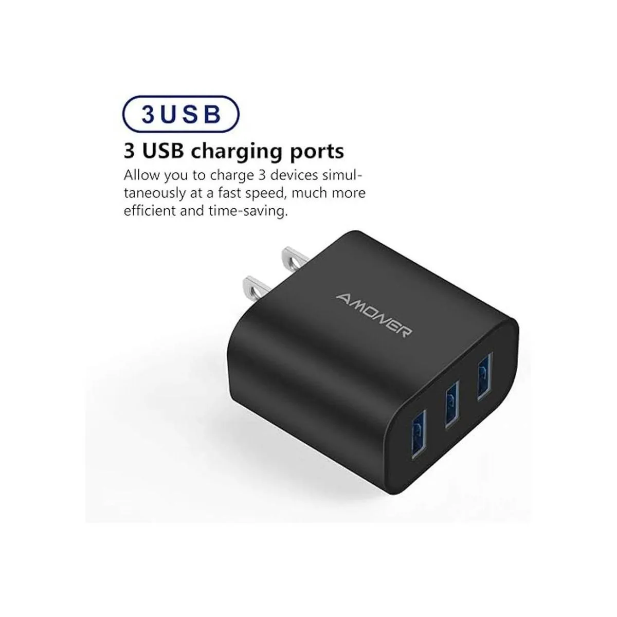 Amoner Cargador de pared paquete de 2 enchufes USB de 15_3