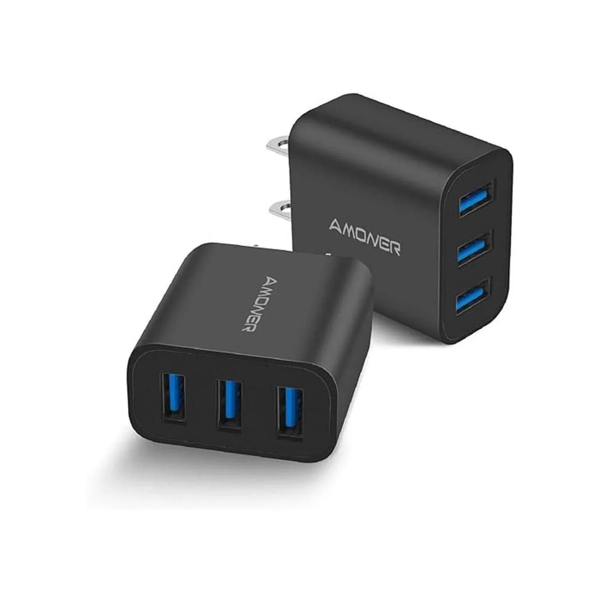 Amoner Cargador de pared paquete de 2 enchufes USB de 15_1