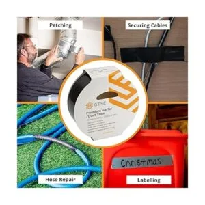 GTSE Cinta adhesiva negra 1.88 pulgadas x 55 yardas 164