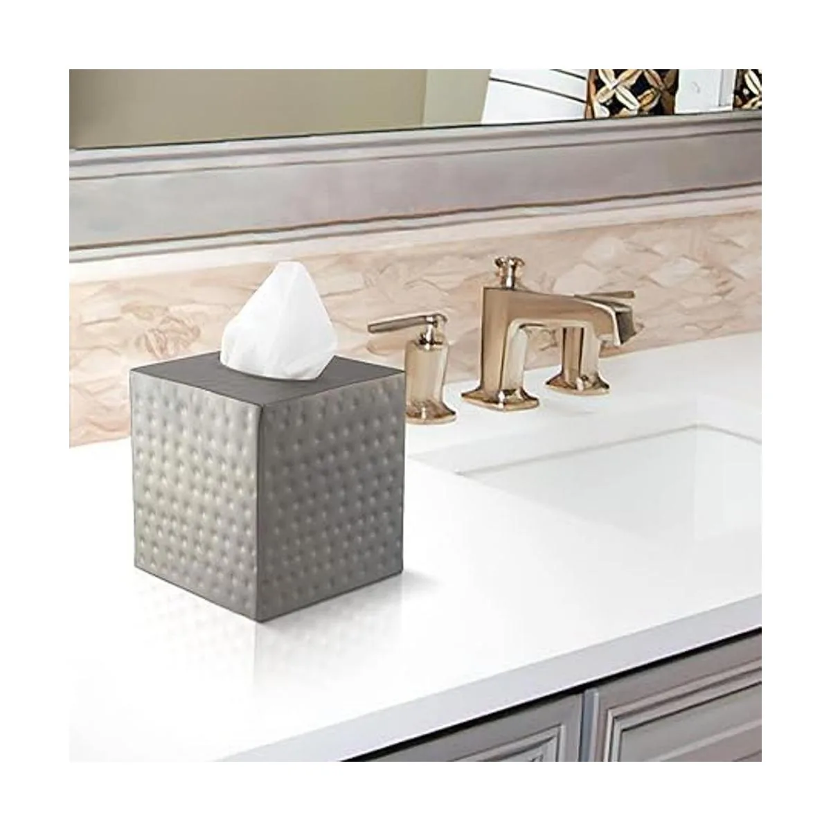 Monarch Abode Funda de caja de pañuelos de metal de peltre