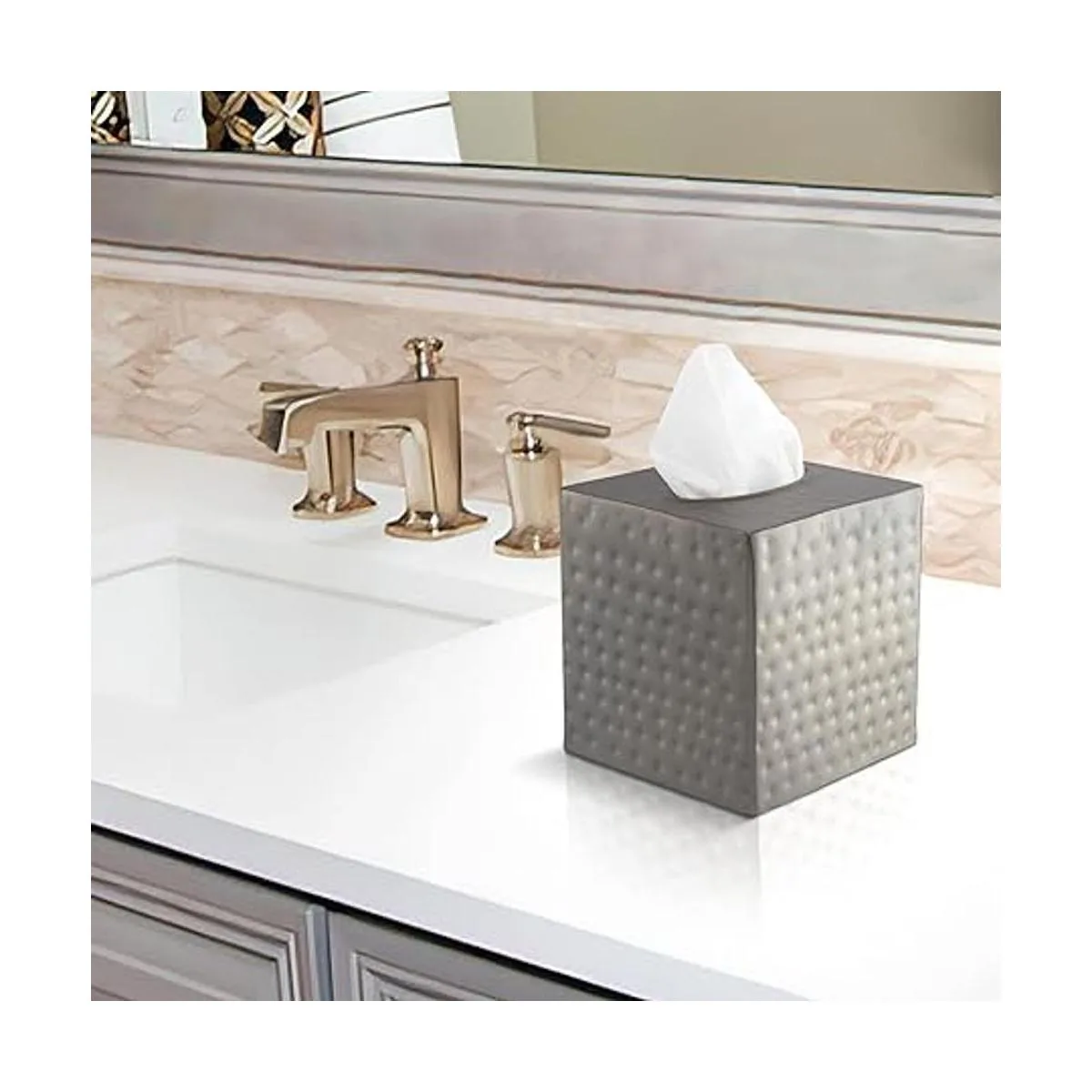 Monarch Abode Funda de caja de pañuelos de metal de peltre