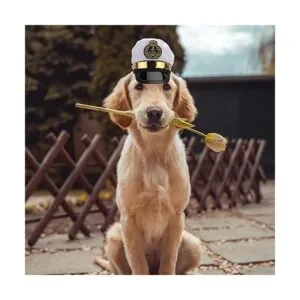 Amosfun Sombrero de capitán de mascotas marineros