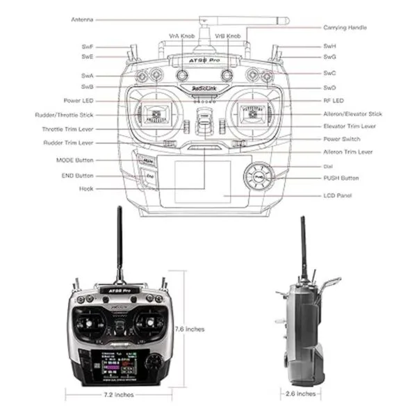 Radiolink AT9S Pro Transmisor y receptor de radio RC de_4