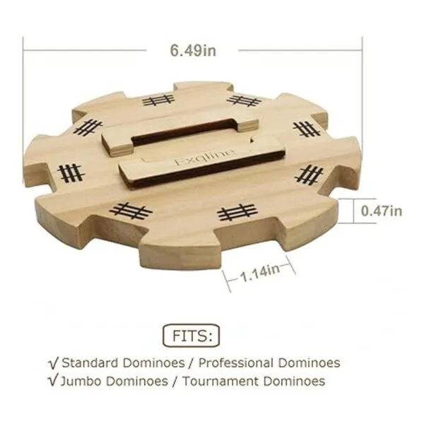 Cubo de madera para dominó de tren mexicano con fondo de_4