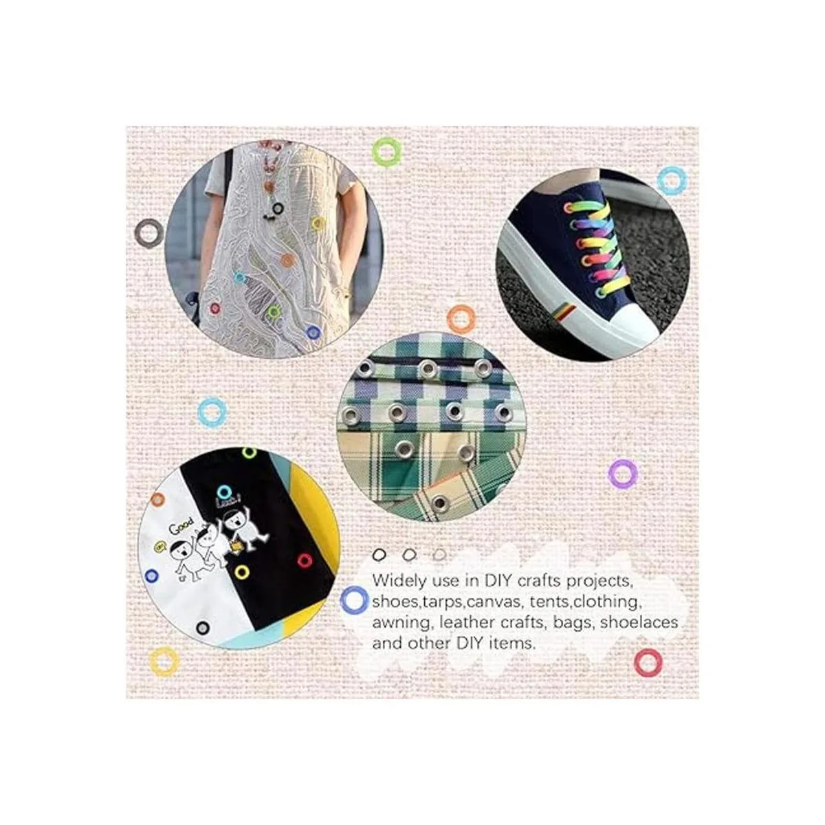 Rustark Juego de 500 ojales de 316 pulgadas juego de