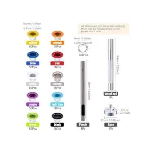 Rustark Juego de 500 ojales de 316 pulgadas juego de