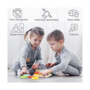 Juguetes Montessori de madera para clasificar y apilar_5