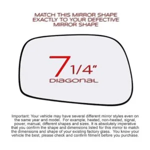 Montaje del espejo lateral del conductor de cristal