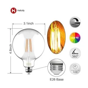 Helloify Bombillas de filamento Edison LED vintage_3
