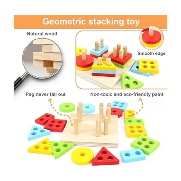 Juguetes Montessori de madera para clasificar y apilar_3