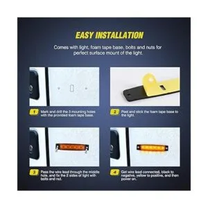 Nilight TL13 10 luces indicadoras laterales ámbar rojo_2