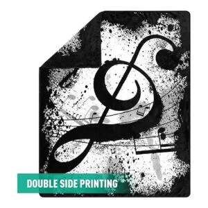 Jekeno Manta de notas musicales con estampado de doble_2