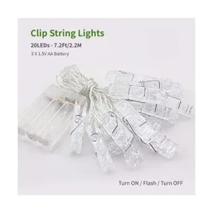 Dopheuor Cadena de luces LED con clip de fotos funciona_6