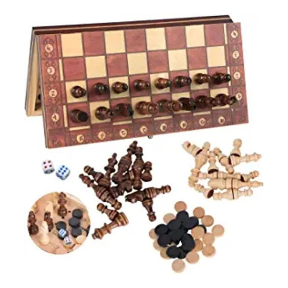 Luoyer Juego de cuadros de ajedrez 3 en 1 juego de mesa_1