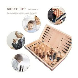 Luoyer Juego de cuadros de ajedrez 3 en 1 juego de mesa_6