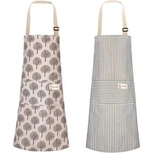 Delantal de cocina de lino ajustable de 2 piezas delantal_1