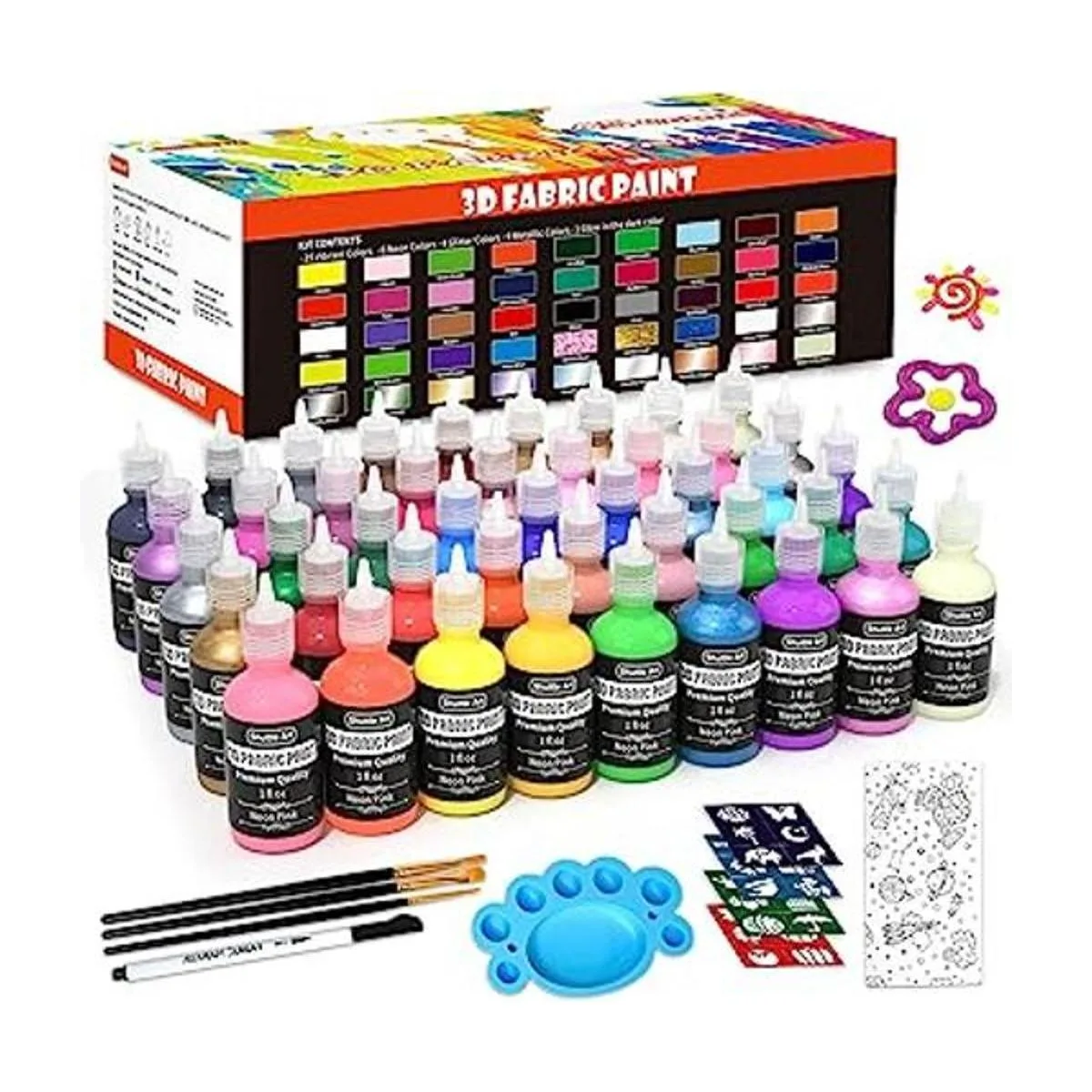 Shuttle Art Juego de pintura de tela 45 colores pintura