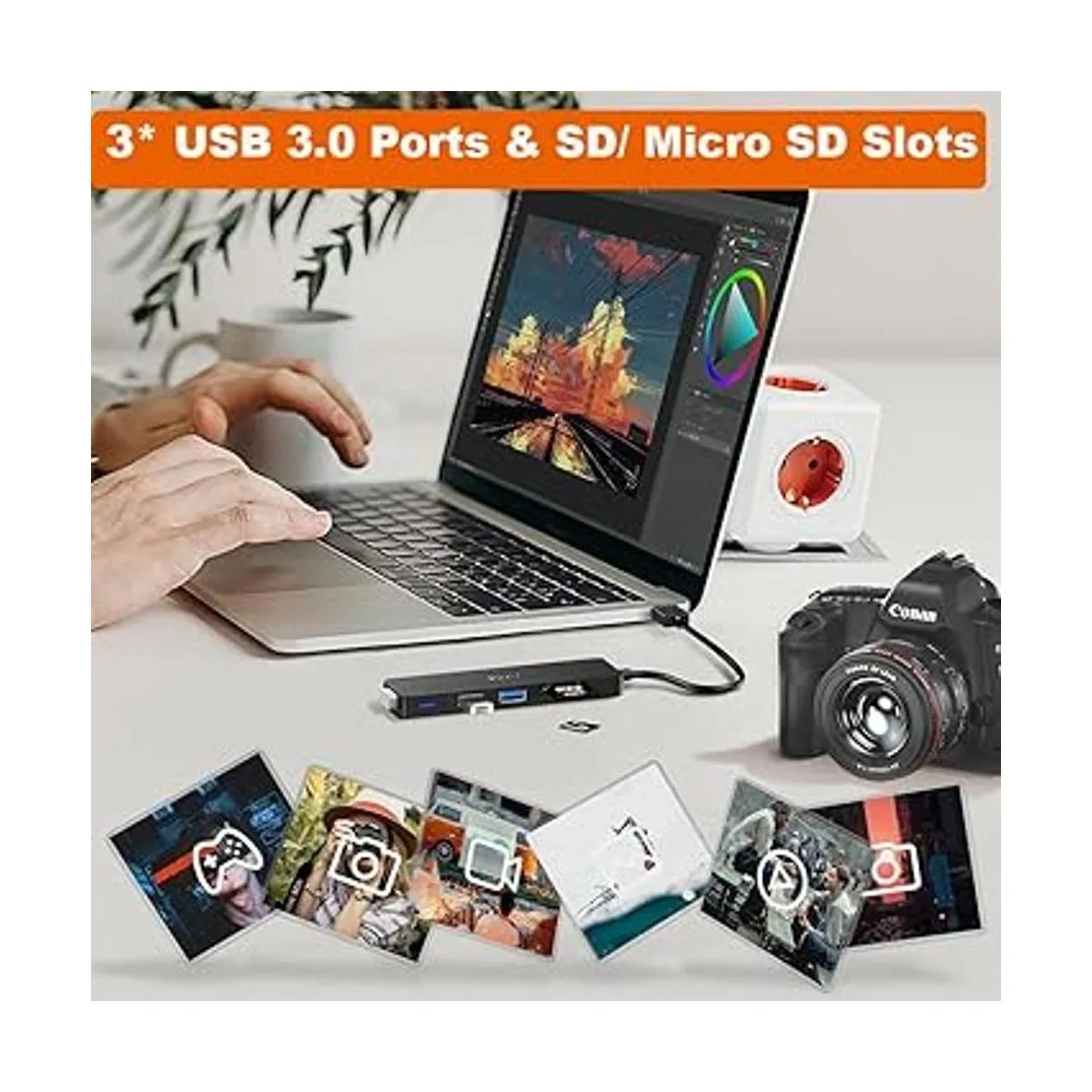 TSUPY Hub USB 3.0 concentrador de datos multiUSB 5 en 1_3