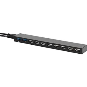 HUB USB 3.0 de 10 puertos con adaptador de CA negro_1