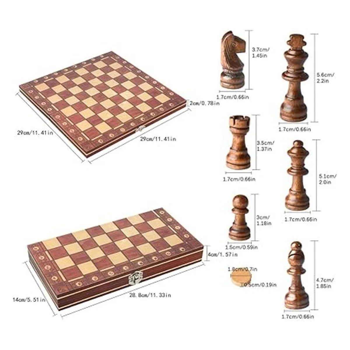 Luoyer Juego de cuadros de ajedrez 3 en 1 juego de mesa_3