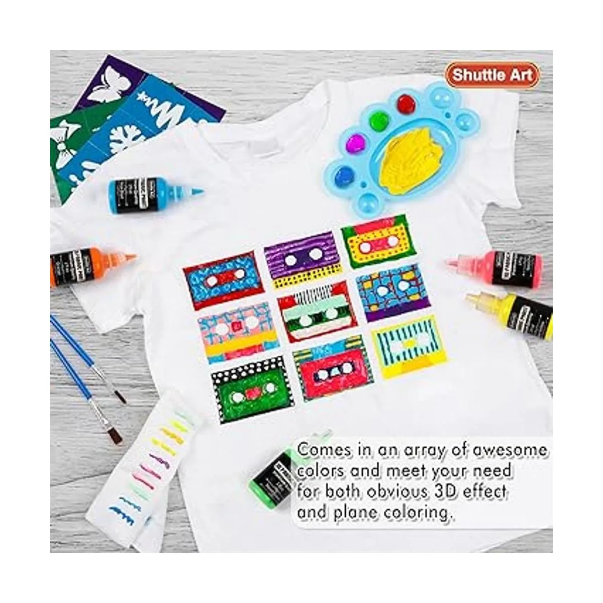 Shuttle Art Juego de pintura de tela 45 colores pintura