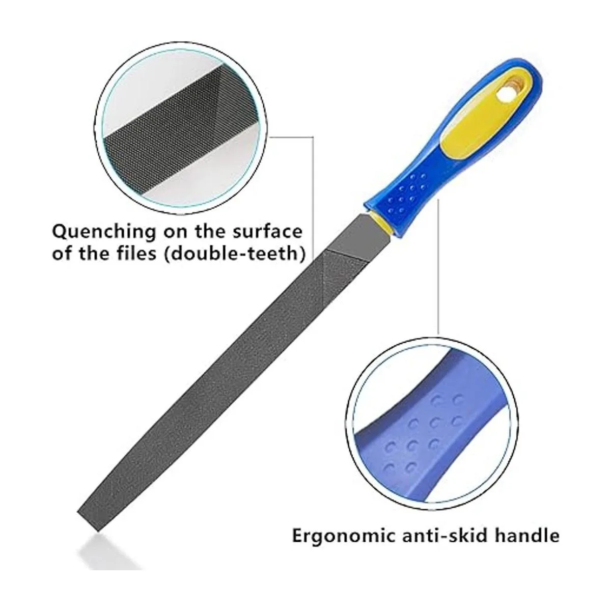 Kalim Lima de mano plana de 8 pulgadas con acero