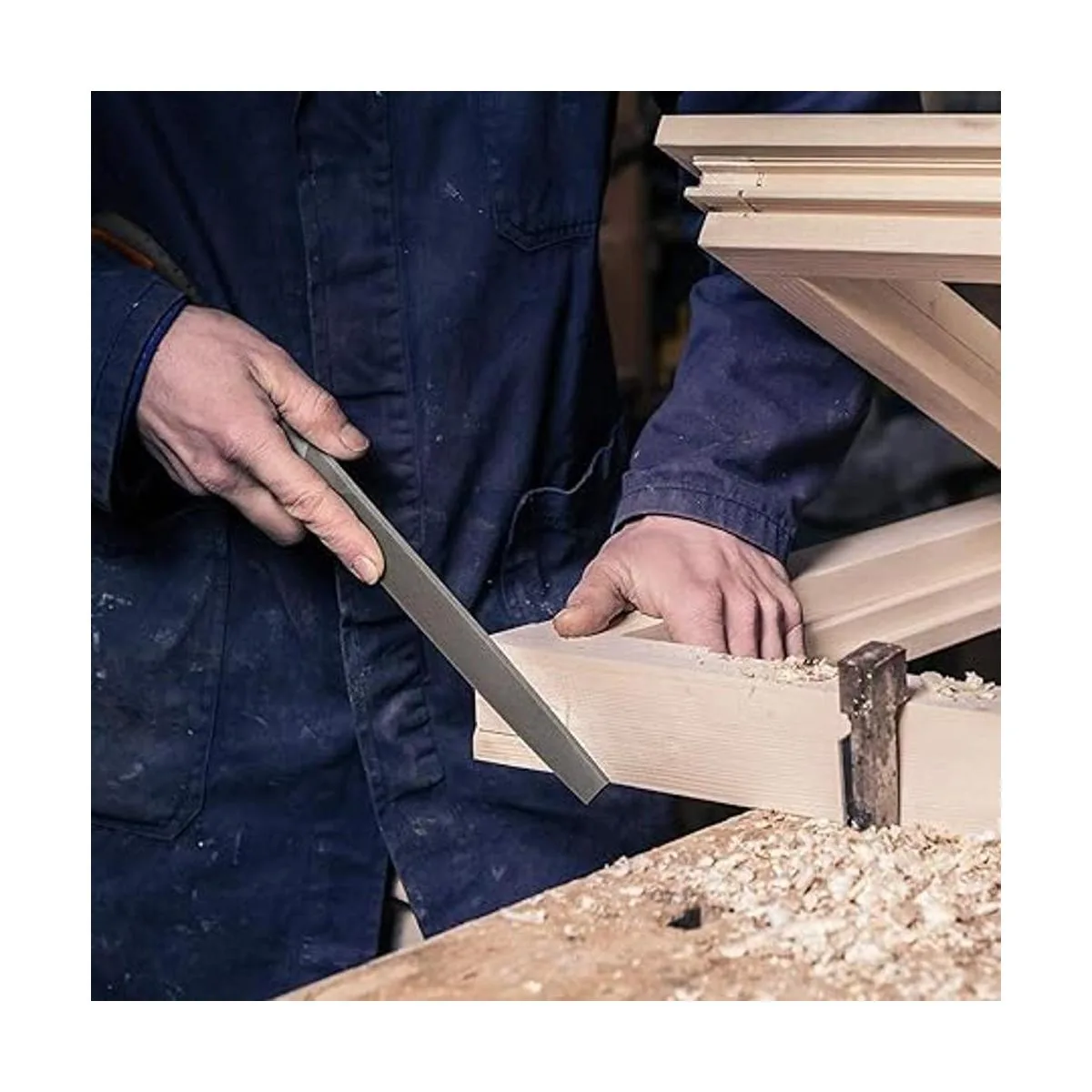 Kalim Lima de mano plana de 8 pulgadas con acero