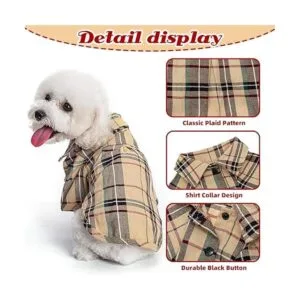 Camisa a cuadros para perros linda camiseta polo para