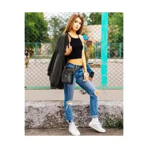 DK86 Riñonera de cuero genuino para motocicleta bolsa de_2