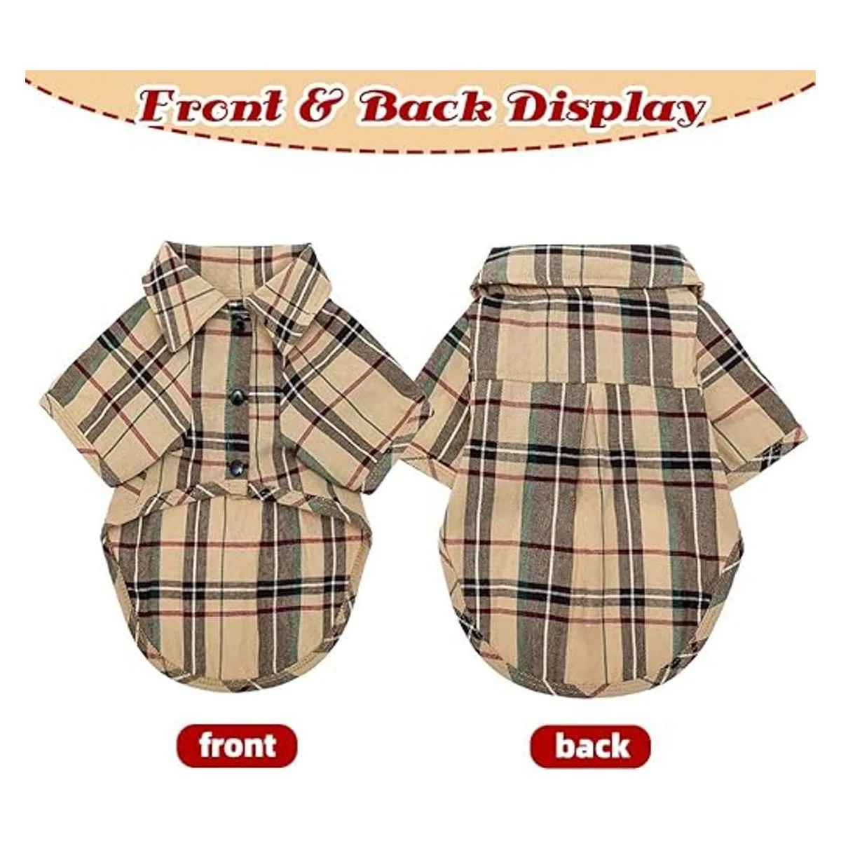 Camisa a cuadros para perros linda camiseta polo para