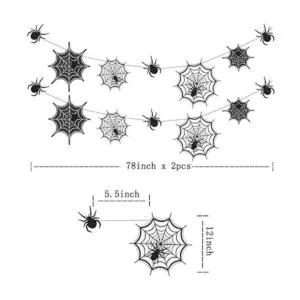 Cheerland Guirnalda de telaraña negra para decoración de_3