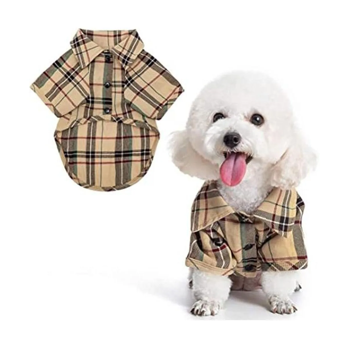 Camisa a cuadros para perros linda camiseta polo para