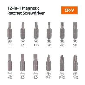 Destornillador de trinquete magnético 12 en 1