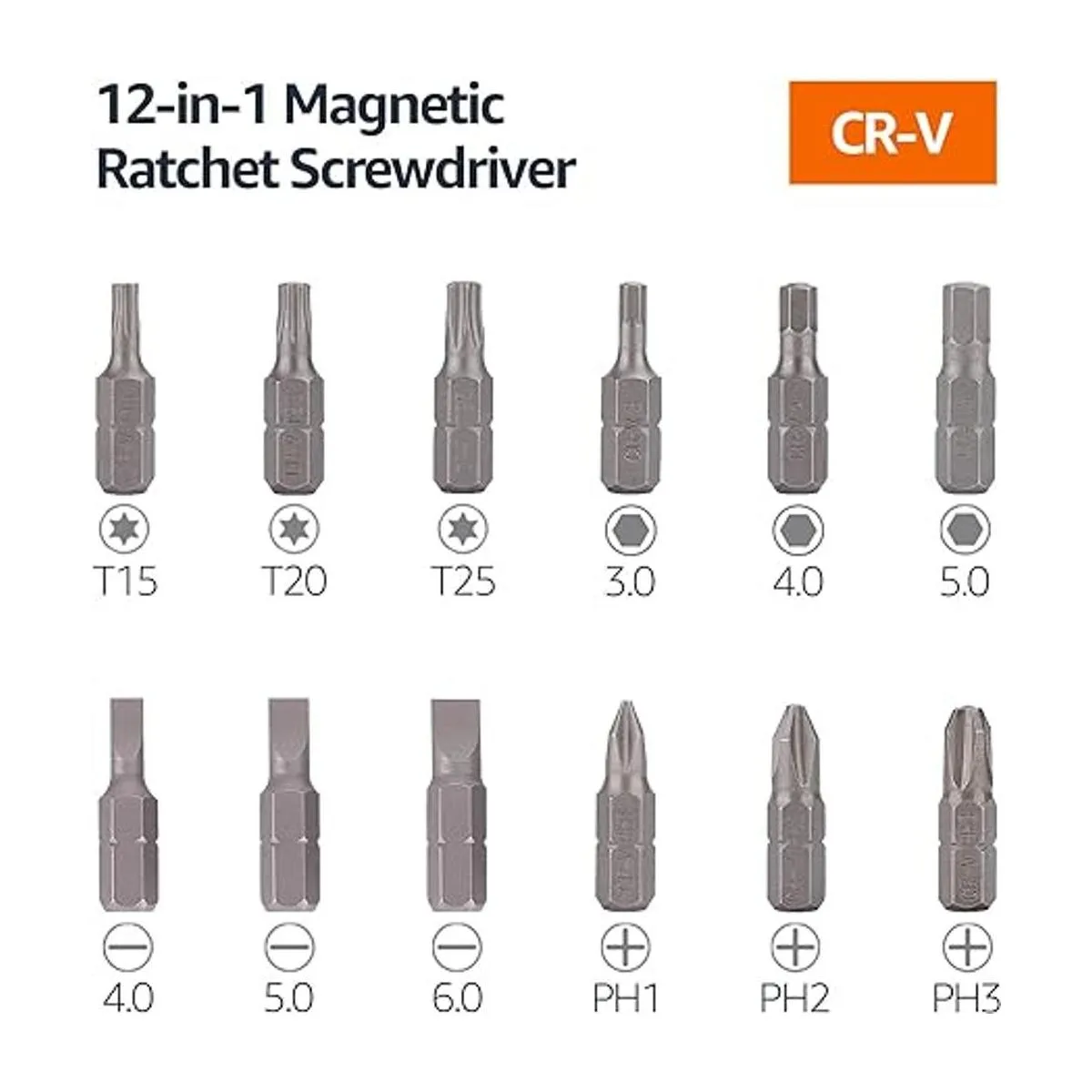 Destornillador de trinquete magnético 12 en 1