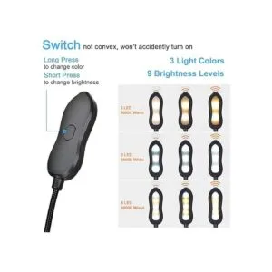 Merisky Luz de lectura LED con clip para libro en cama 3_2