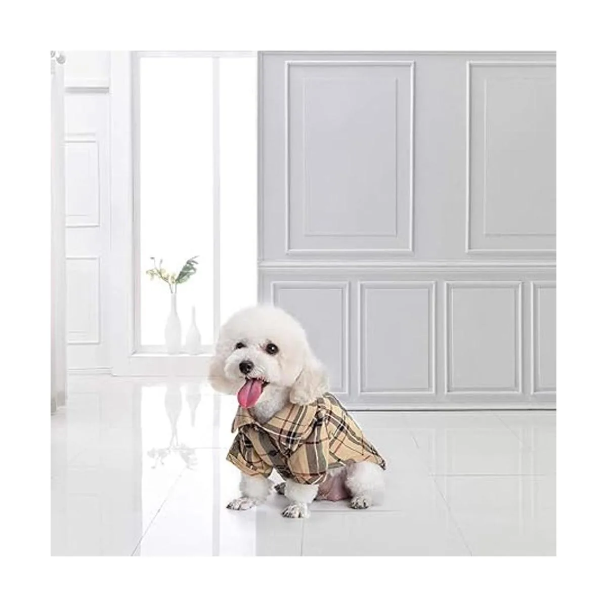 Camisa a cuadros para perros linda camiseta polo para