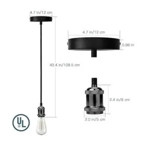 JACKYLED UL Mini lámpara colgante industrial con enchufe_3