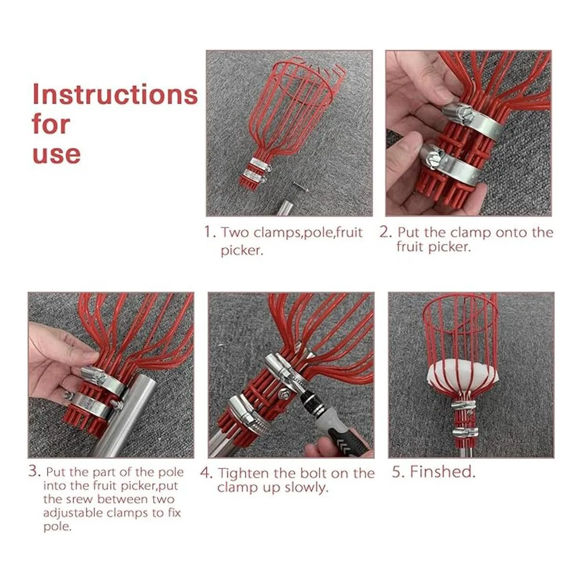 COCONUT Herramienta para recolectar frutas recogedor de_5