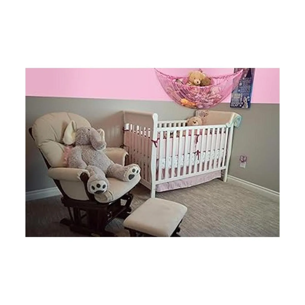 Hamaca de juguete gigante color rosa organiza animales_5