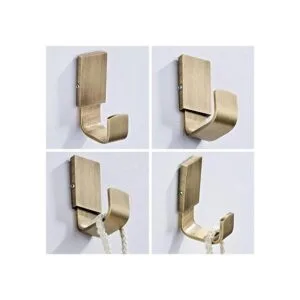 Flybath Ganchos de latón envejecido para toallas para