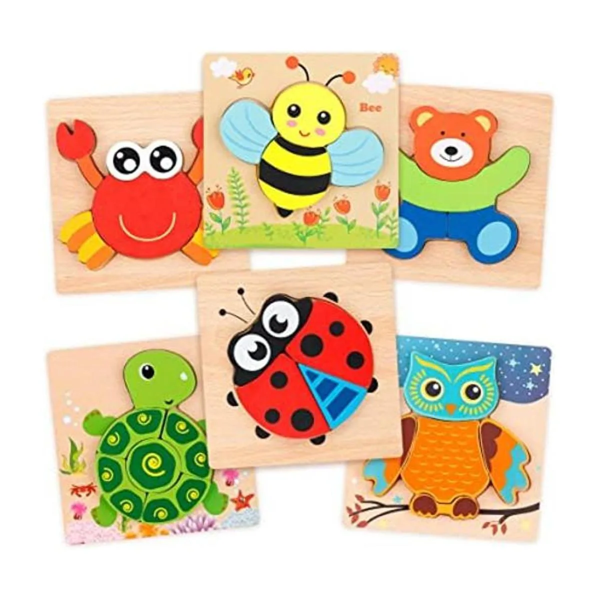 Coogam Juego de rompecabezas de madera 6 piezas en forma_1