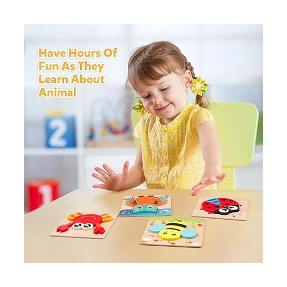 Coogam Juego de rompecabezas de madera 6 piezas en forma_6