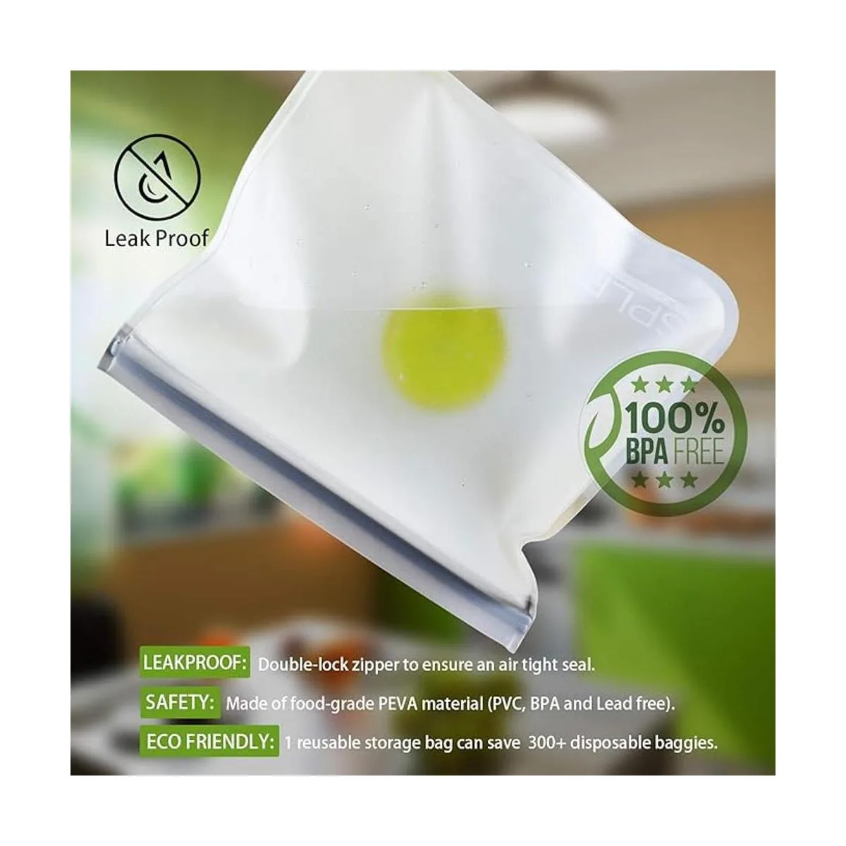 SPLF Paquete de 12 bolsas de almacenamiento reutilizables